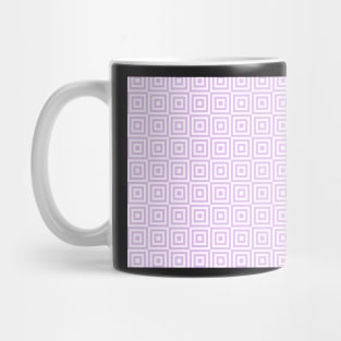 Lavender Purple White Geometric Squares Mug